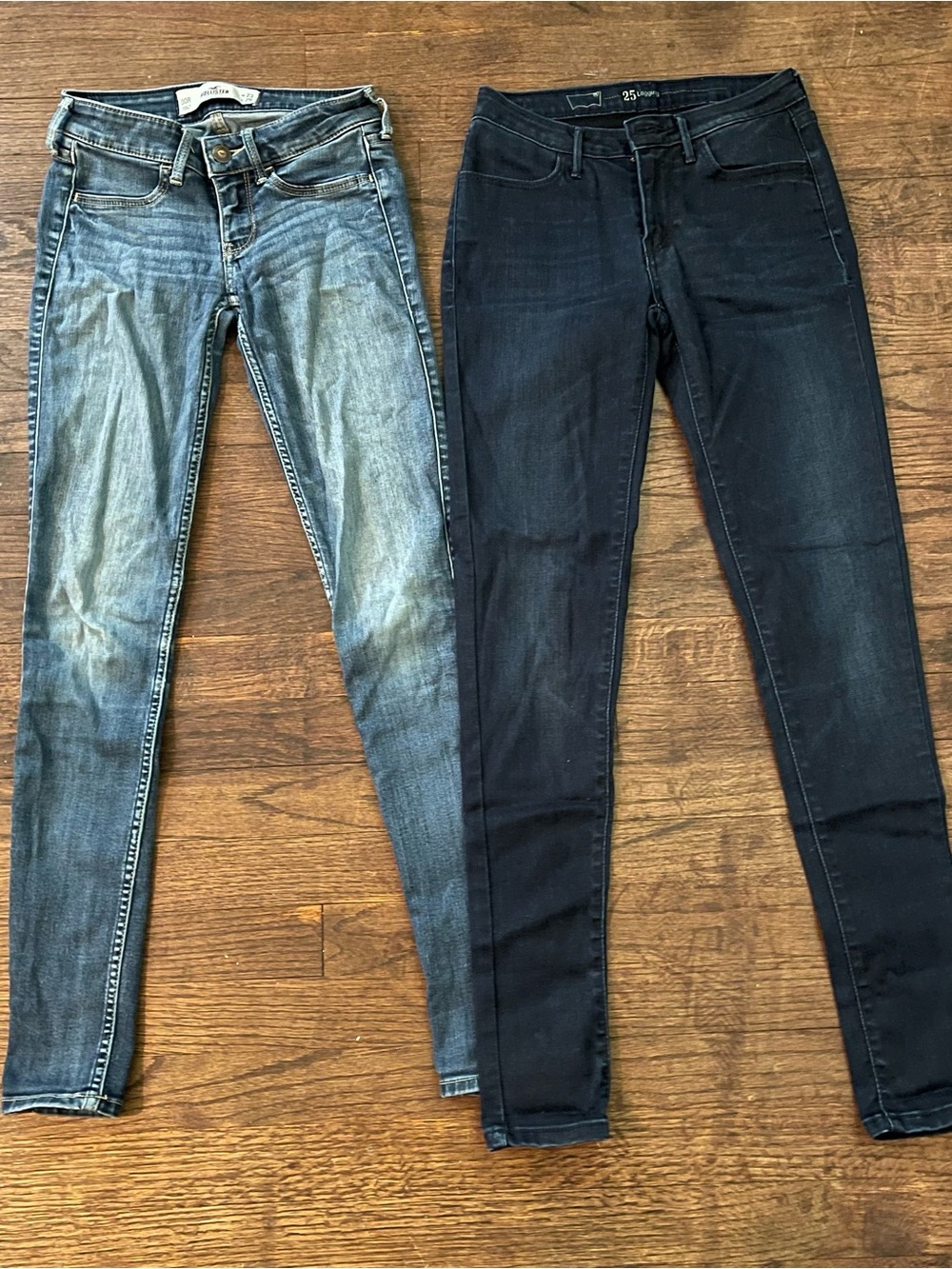 Dark Levi's and Light Blue Hollister Skinny Jeans